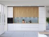 Küche Campari - Beispielkonfiguration mit hohen Schränken in Holzdekor