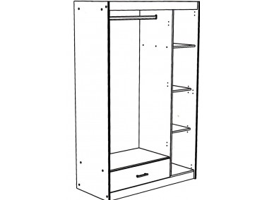 Charly 6 Kleiderschrank - Aufteilung