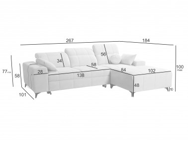 Dafne 1 Ecksofa - Abmessungen