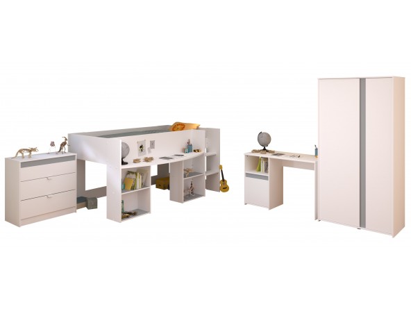 Jugendzimmer Pirouette 11 - mit grauen Applikationen