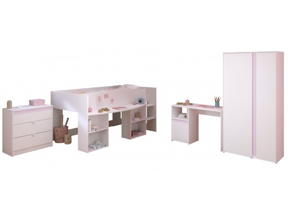 Jugendzimmer Pirouette 11 - mit  rosa Applikationen