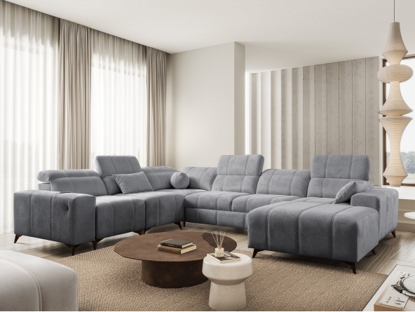 Ecksofa in U-Form Dafne 8 - grau