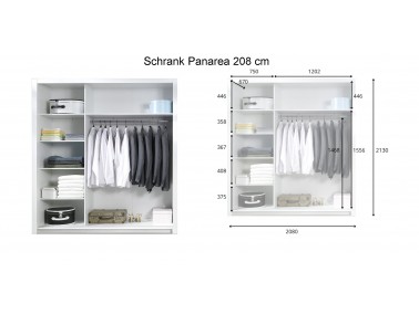 Kleiderschrank Panarea - 208 cm