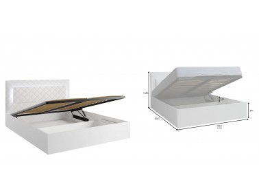 Panarea - Doppelbett mit hochklappbarem Lattenrost