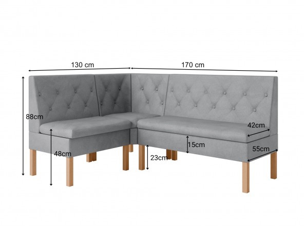 Kücheneckbank, Essecke Praga - Abmessungen