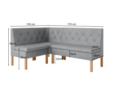 Kücheneckbank, Essecke Praga - Abmessungen