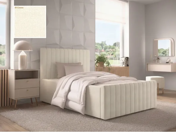 Polsterbett Batina 01 Creme Design mit Stoffprobe
