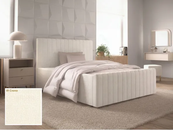 Polsterbett Batina 01 Creme Design mit Stoffprobe