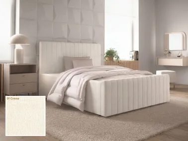 Polsterbett Batina 01 Creme Design mit Stoffprobe
