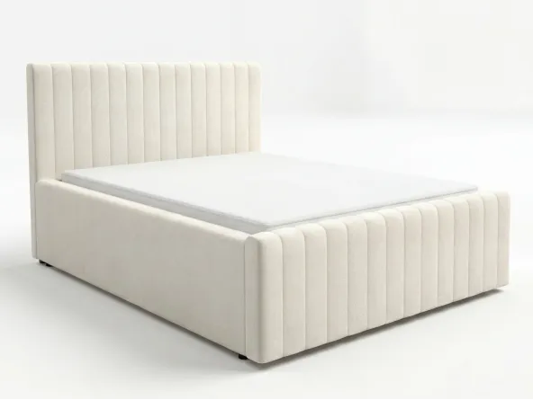 Polsterbett Batina 01 Creme mit Matratze