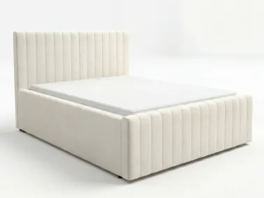 Polsterbett Batina 01 Creme mit Matratze